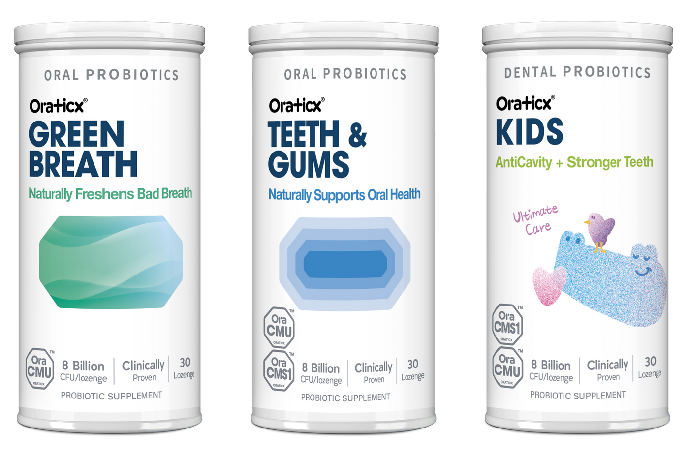 OraTicx Oral Probiotics Family 3-Pack Set