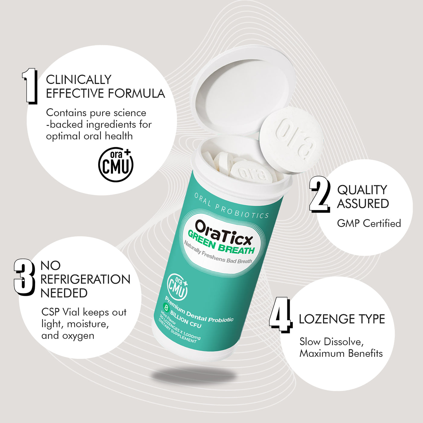 OraTicx Probiotics are not required refrigeration. Our special vial protects probiotics to ensure maximum CFU stay live & effective without refrigeration