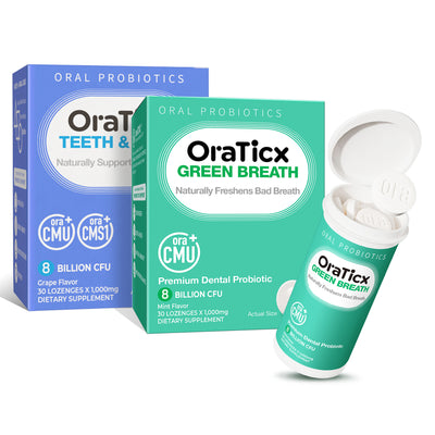 Naturally freshens breath and supports oral health,, Oraticx helps to restore the balance of your oral microbiome.