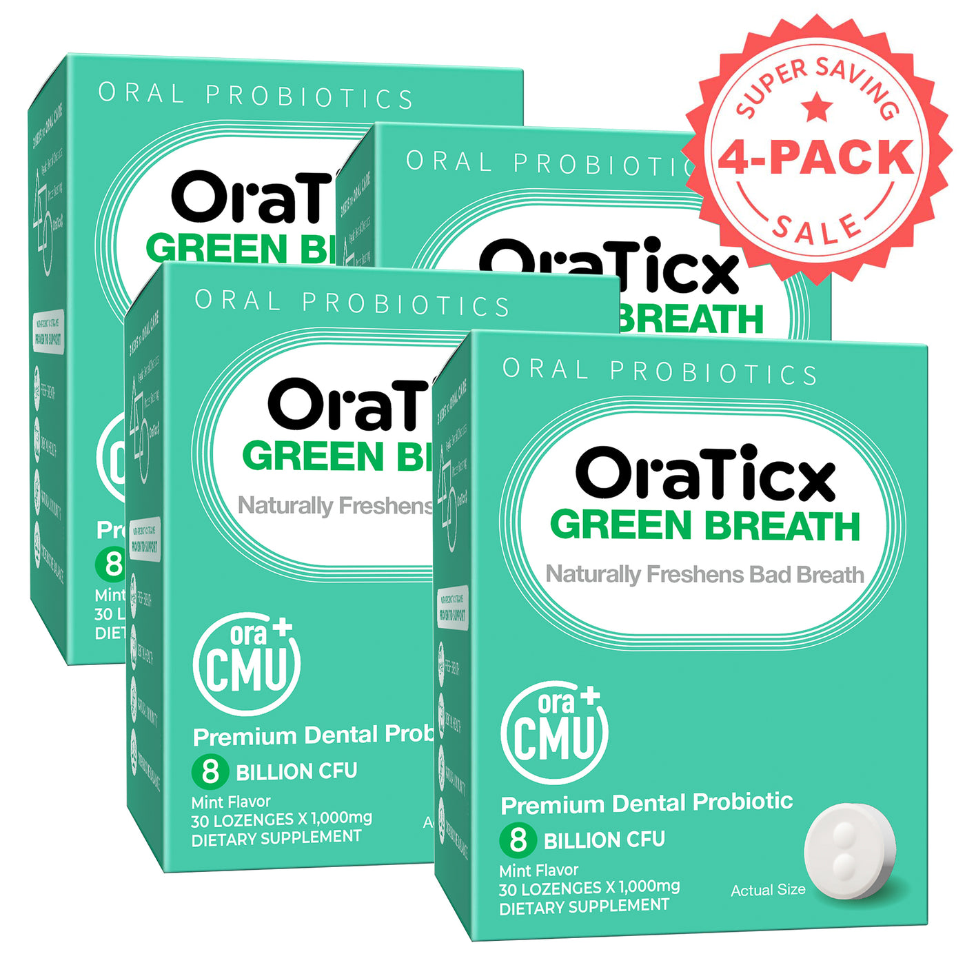 OraTicx oral and dental probiotics for bad breath. Naturally freshens breath with unique oral probiotic