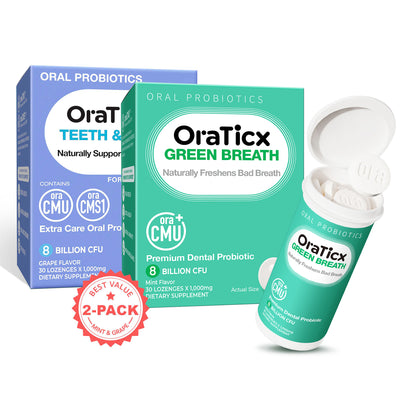 Naturally freshens breath and supports oral health,, Oraticx helps to restore the balance of your oral microbiome.