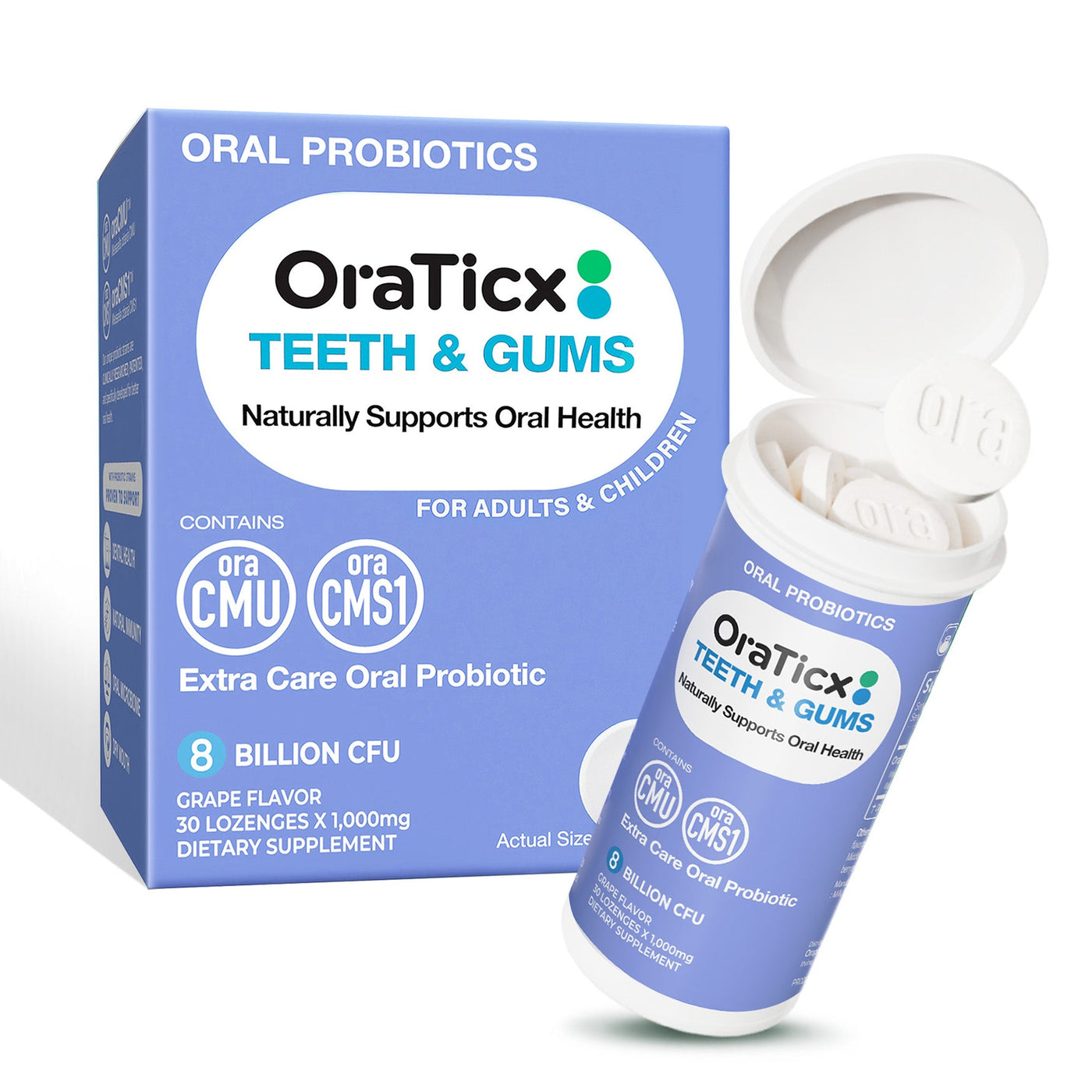 OraTicx Teeth & Gums Dental Probiotics help replace harmful microbes to restore the balance between oral microbiome 