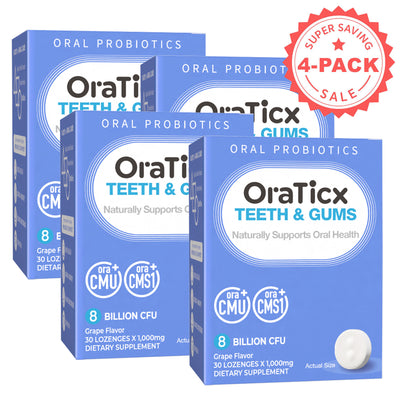 OraTicx Teeth & Gums help replace harmful microbes to restore the balance between oral microbiome.